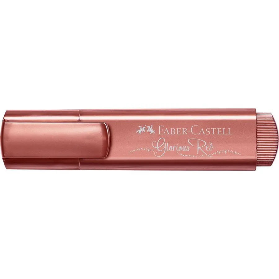Sublinhador Metálico Vermelho Glorioso com Glitter Faber-Castell