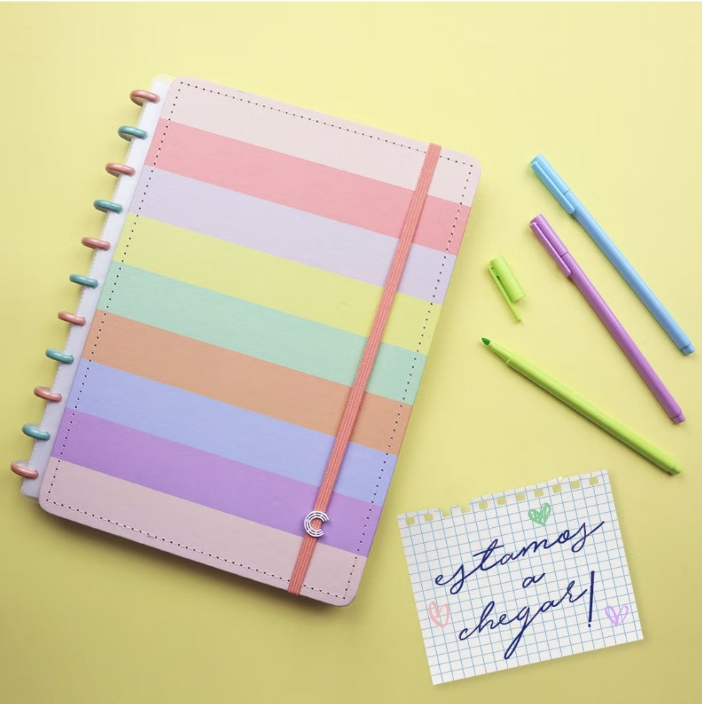 Caderno Inteligente A4 Arco-íris Pastel