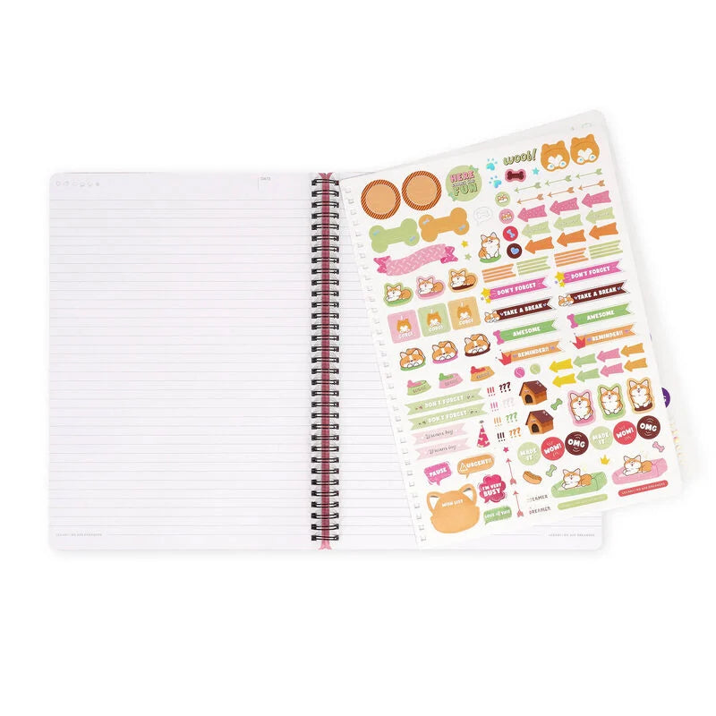 Caderno A4 Pautado Espiral Corgi Legami