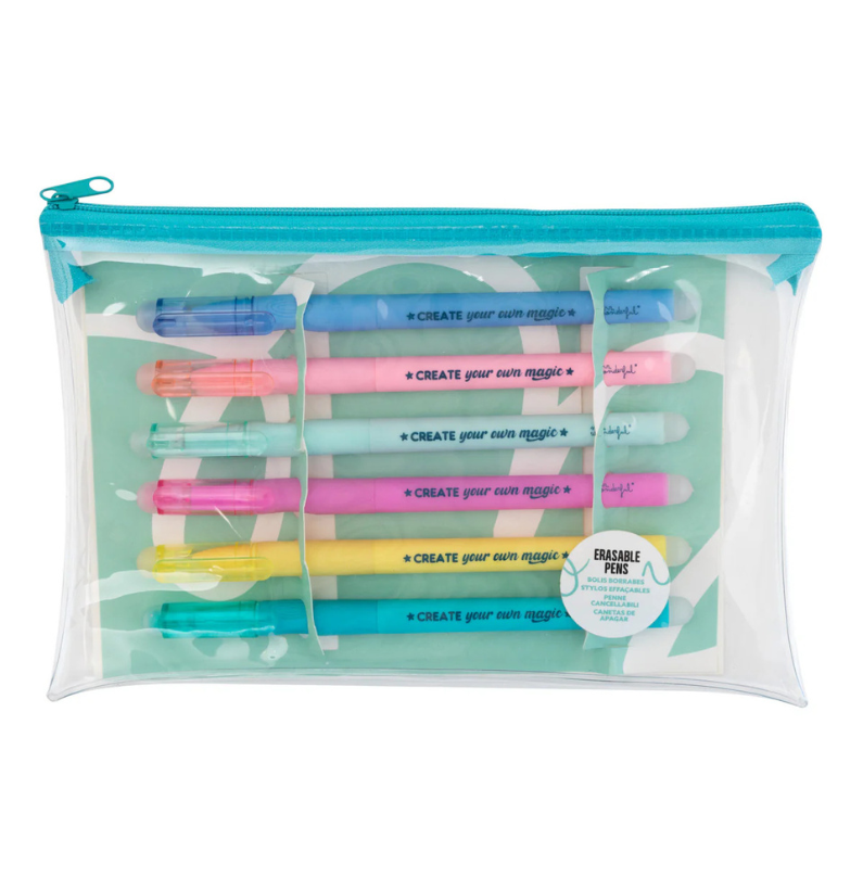 Conjunto 6 Canetas Apagáveis em Estojo Transparente "Create your own magic" Mr.Wonderful