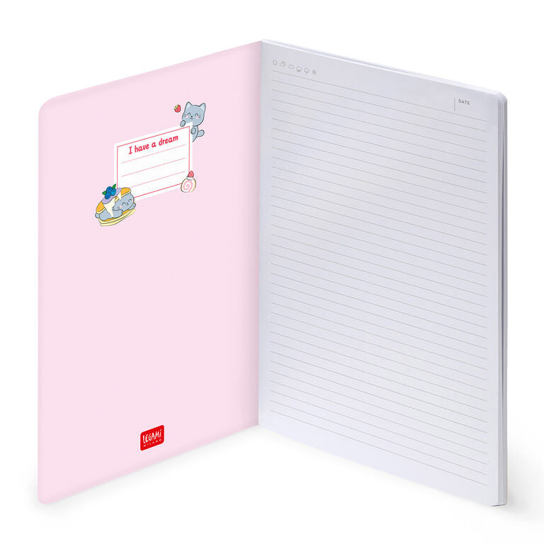 Caderno Grande B5 Pautado Gato Legami
