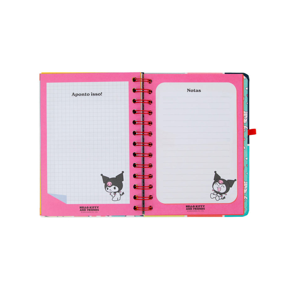 Agenda Semanal Pequena 2026/2027 Mr.Wonderful Hello Kitty & Friends com 3 Canetas Apagáveis "Somos a Melhor Equipa