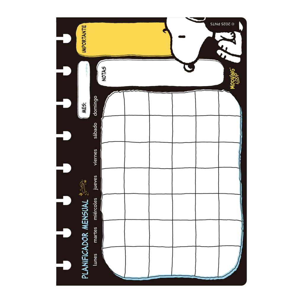 Recarga A5 com Vários Acessórios para Caderno Sistema de Discos Inteligente Snoopy