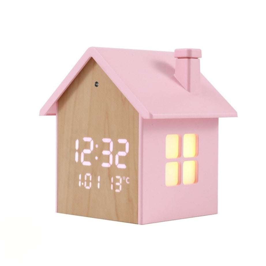 Relógio Despertador Led Casinha Rosa Itotal