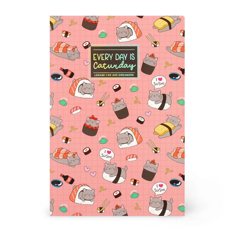 Caderno Grande B5 Pautado Sushi Cat Legami
