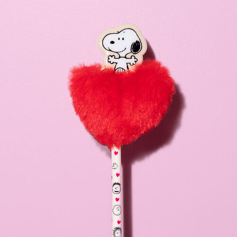 Caneta Snoopy com Coração em Pompom