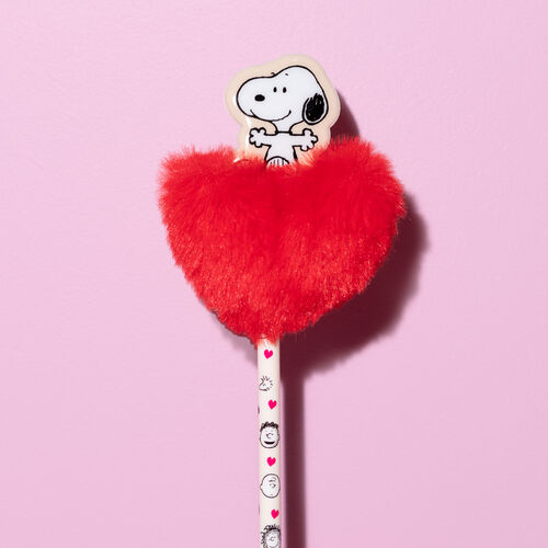Caneta Snoopy com Coração em Pompom