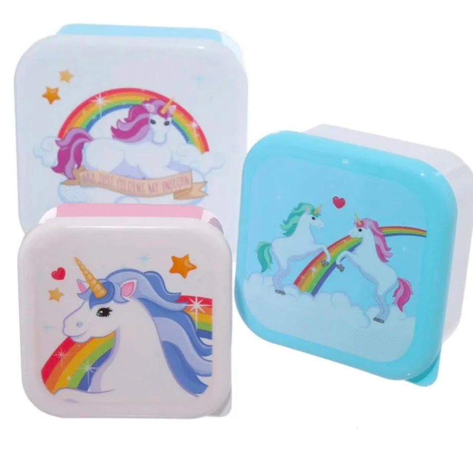 Conjunto 3 Caixas de Lanche Unicórnio