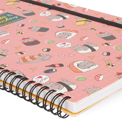 Caderno A4 Pautado Espiral Sushi Cat Legami