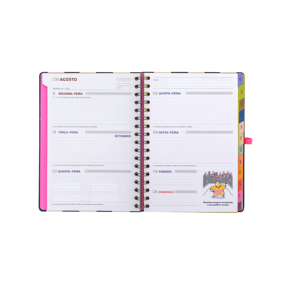 Agenda Semanal 2026-2027 Mr.Wonderful "Eu começo e logo se vê"