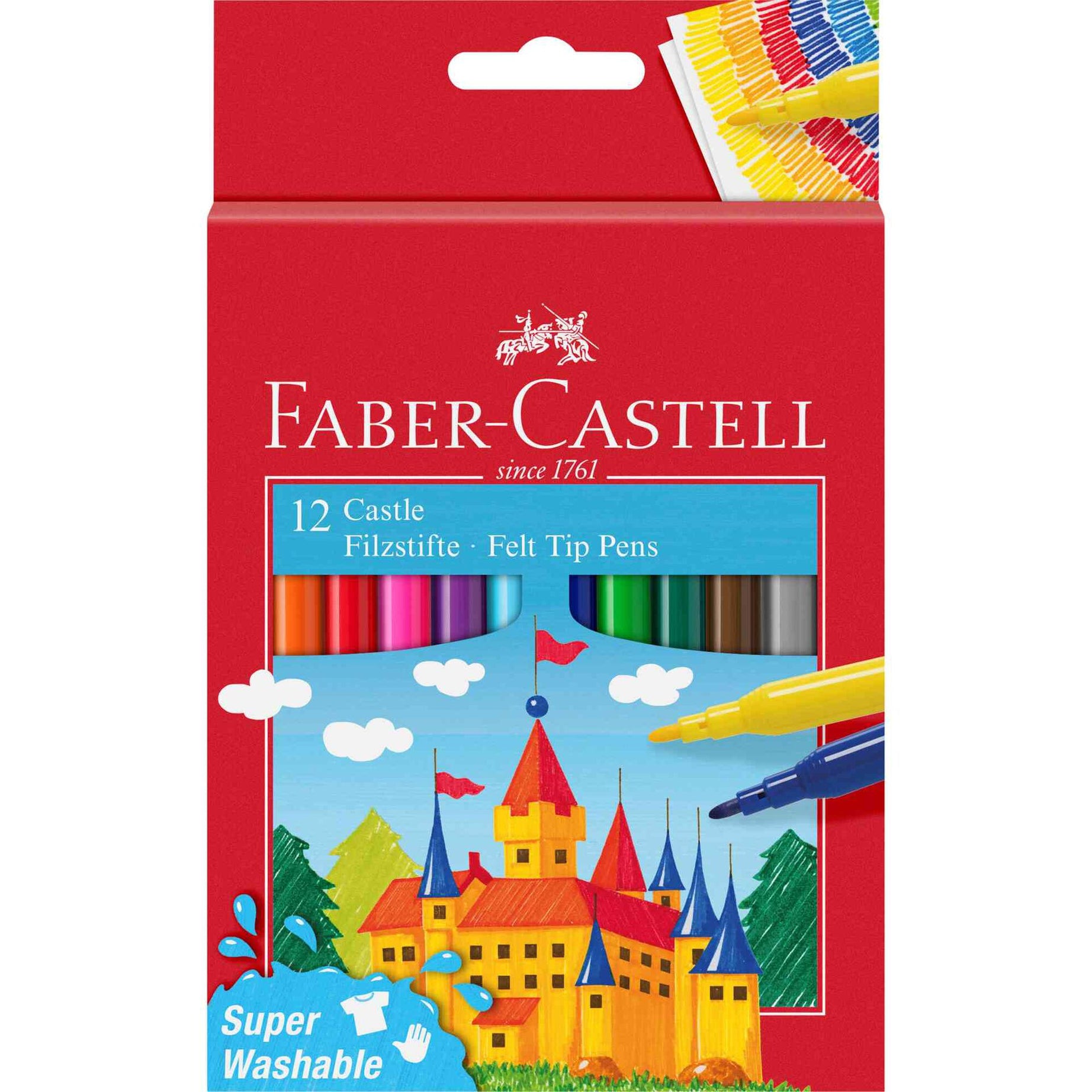 Conjunto 12 Marcadores "Super Laváveis" Faber-Castell