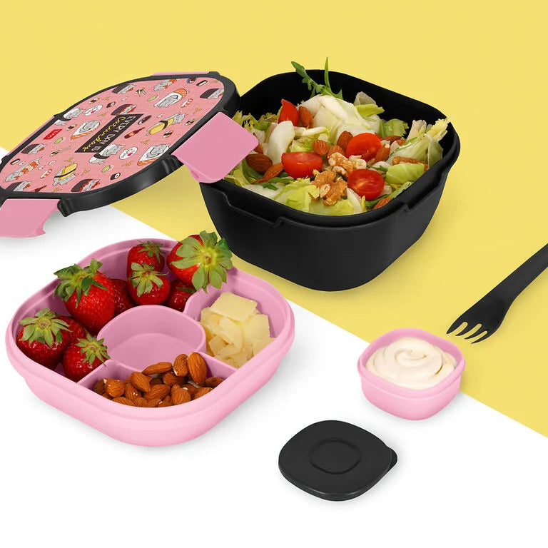 Caixa de almoço ( bowl) com Divisórias Sushi Cat Legami