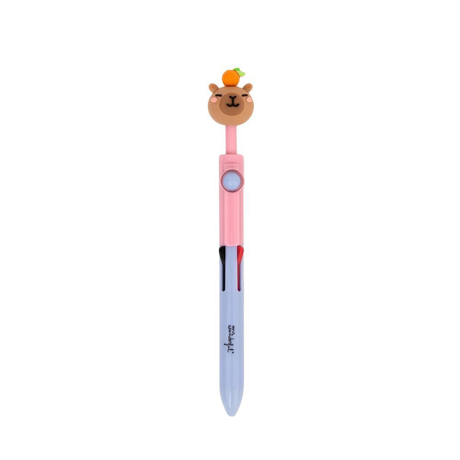 Caneta Capivara Giratória com 4 Cores Mr.Wonderful