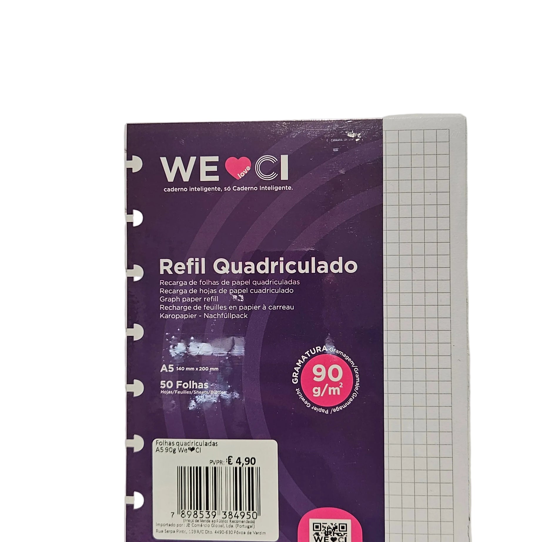 Recarga Caderno Inteligente A5 Quadriculadas