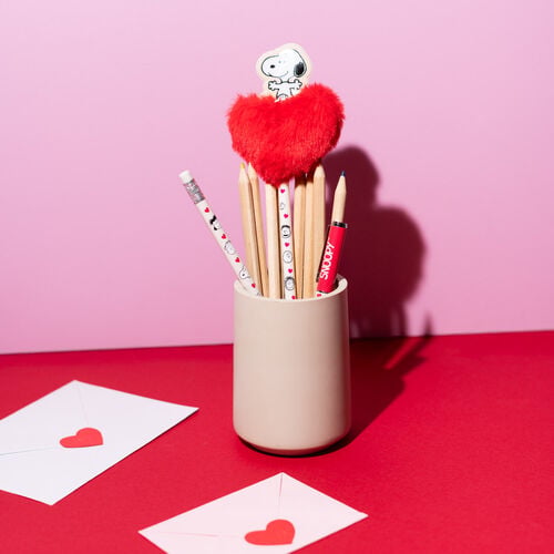 Caneta Snoopy com Coração em Pompom