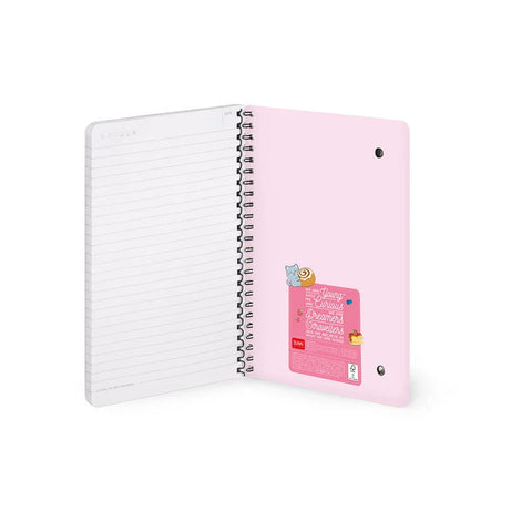 Caderno A5 em Espiral Pautado com Folha de Autocolantes Gato Legami