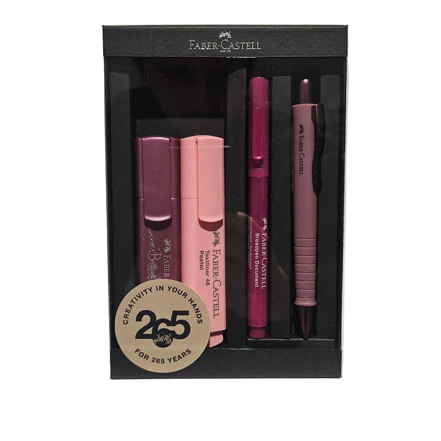 Conjunto Poly Urban com Broadpen e Sublinhadores Bordeaux Faber-Castell