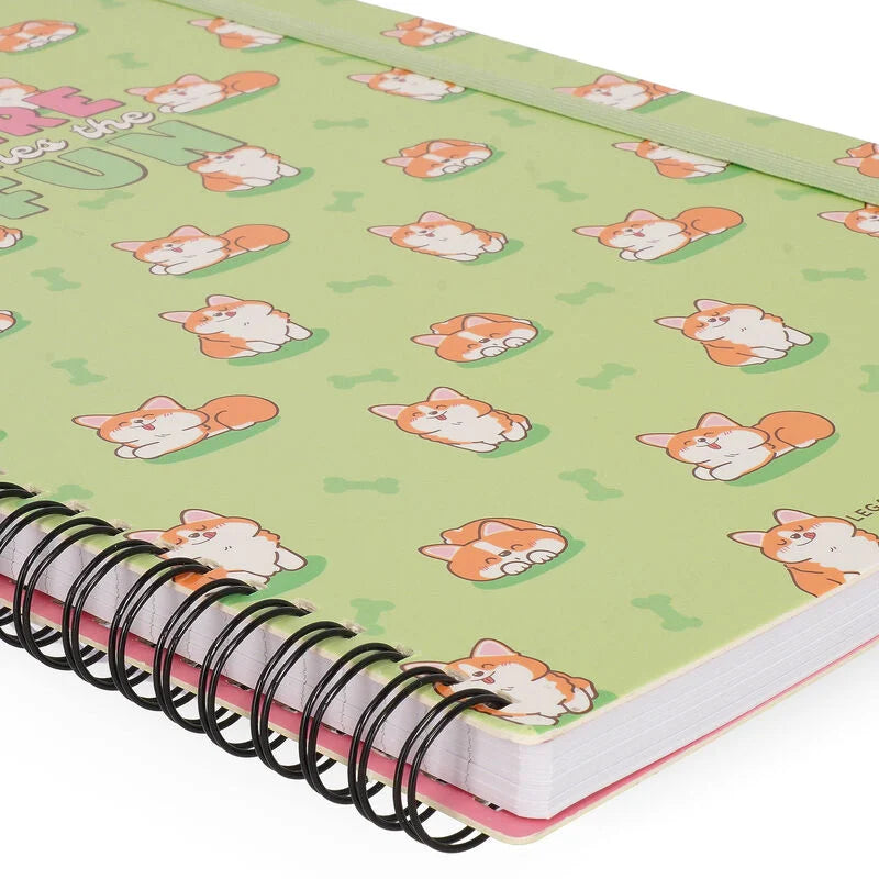 Caderno A4 Pautado Espiral Corgi Legami