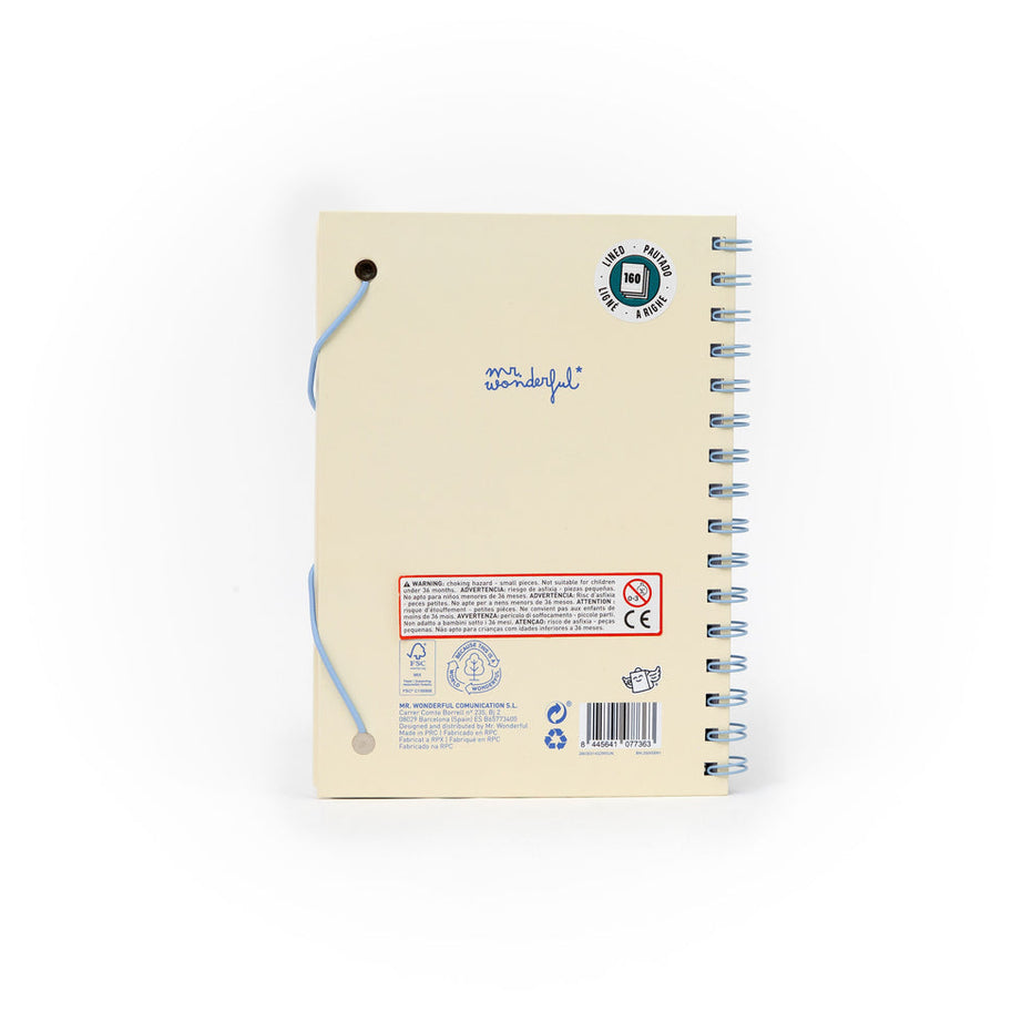 Caderno Espiral A5 com Pins Lazy Mr.Wonderful