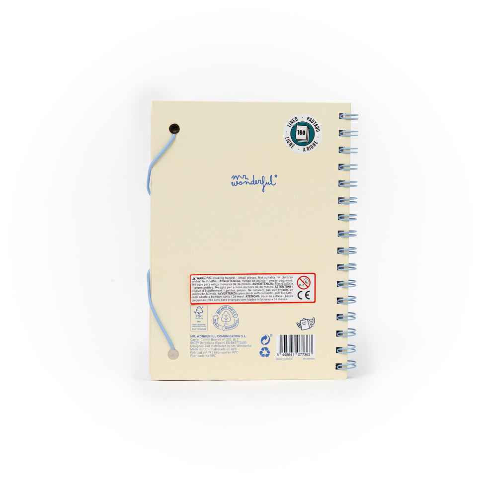 Caderno Espiral A5 com Pins Lazy Mr.Wonderful
