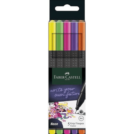 Conjunto de 5 Fineliner cores Neon Faber-Castell