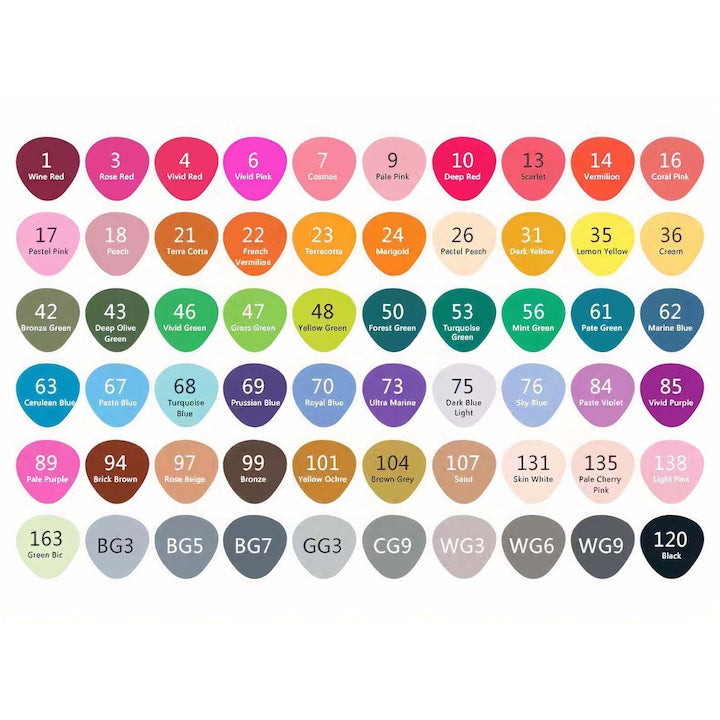 Estojo com 60 Marcadores Dupla Ponta Artist by Alex Bog