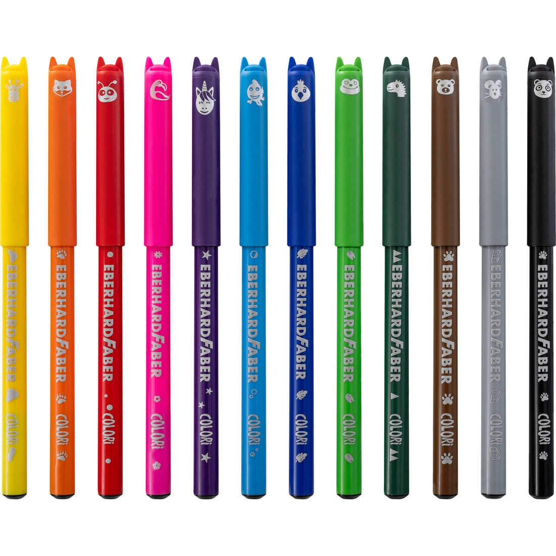 Conjunto 12 Marcadores Colorir Animais EberhardFaber
