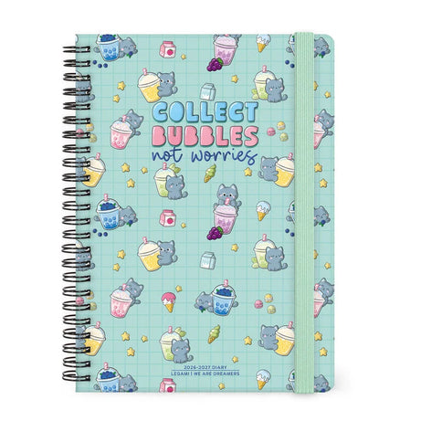 Agenda Espiral Semanal 2027 Gato Bubble Tea Legami