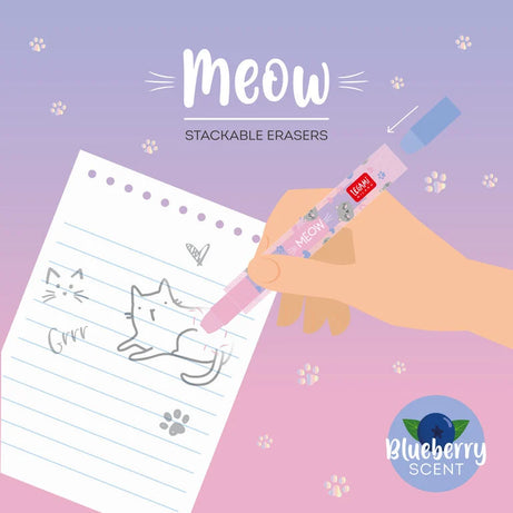 Borracha Empilhável Meow Perfumada a Mirtilo Legami BTS