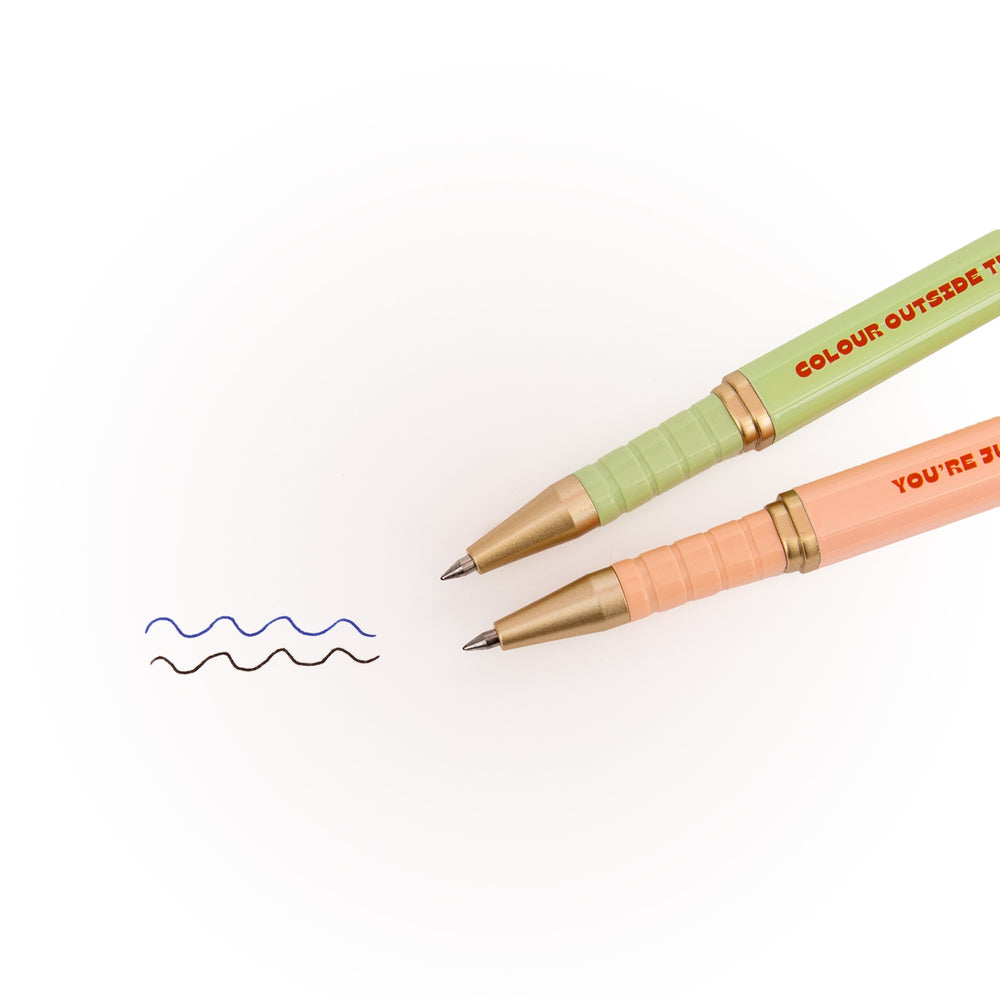 Conjunto 2 Canetas "Color Outside The Lines" e " You're Just my Type" Mr.Wonderful