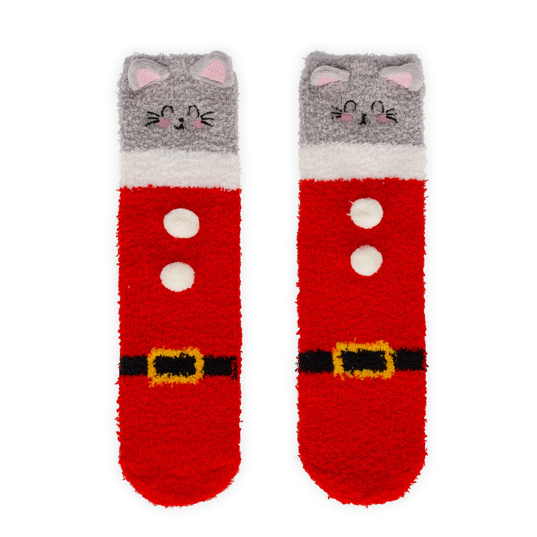 Meias Antiderrapante 3D Gato Natal Tamanho 35-42 Legami