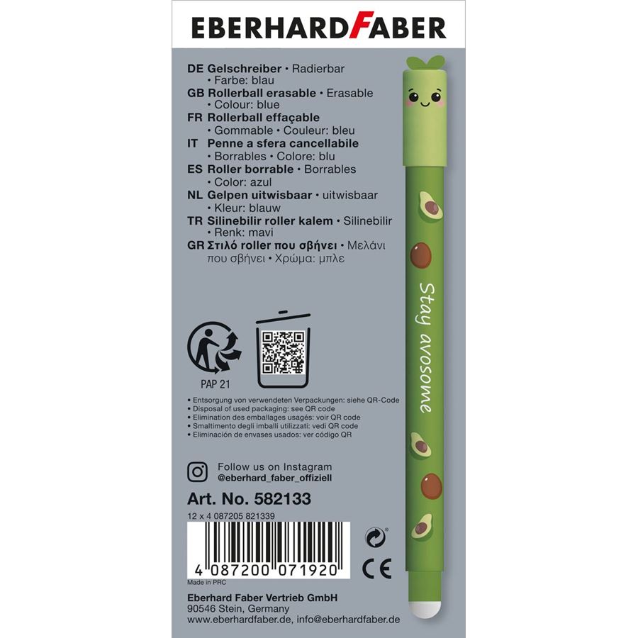 Caneta Apagável Abacate EberhardFaber