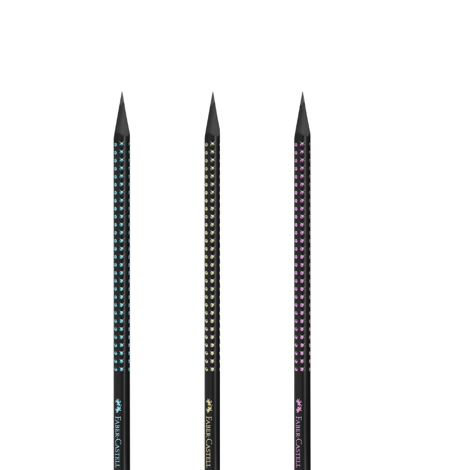 Lápis Sparkle Midnight Rosa Faber-Castell com Madeira Preta