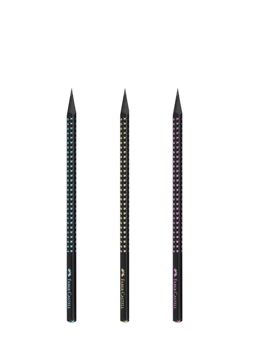 Lápis Sparkle Midnight Rosa Faber-Castell com Madeira Preta