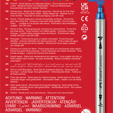 Conjunto 10 Marcadores Dupla Ponta Com Glitter Faber-Castell
