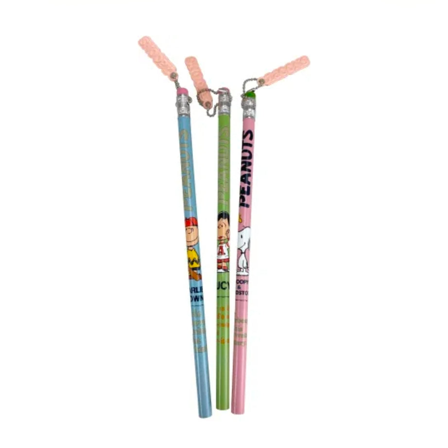 Lápis com Borracha e Pingente Snoopy - Cores Sortidas