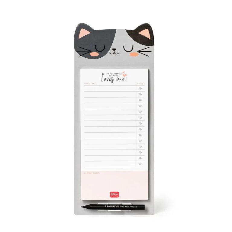 Bloco de Notas Magnético com Lápis Gatinho Legami