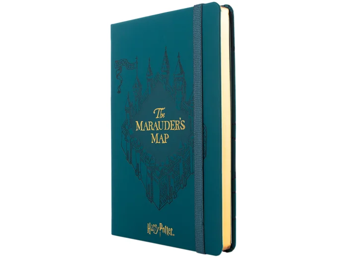 Caderno Premium A5 Pautado com Folhas Ilustradas e  Autocolantes Harry Potter
