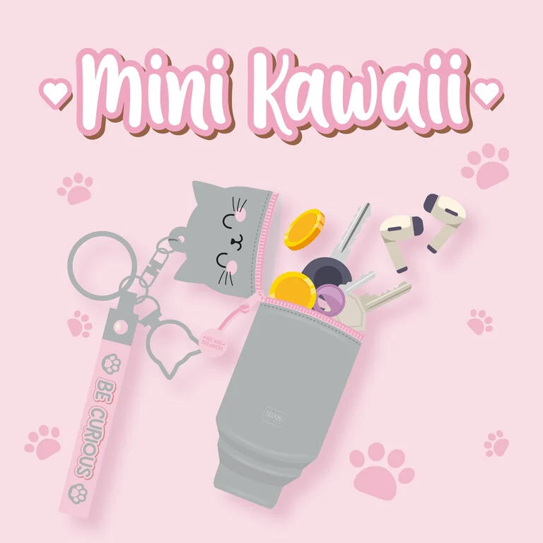 Porta Moedas e Porta Chaves Mini Kawai Gato Legami