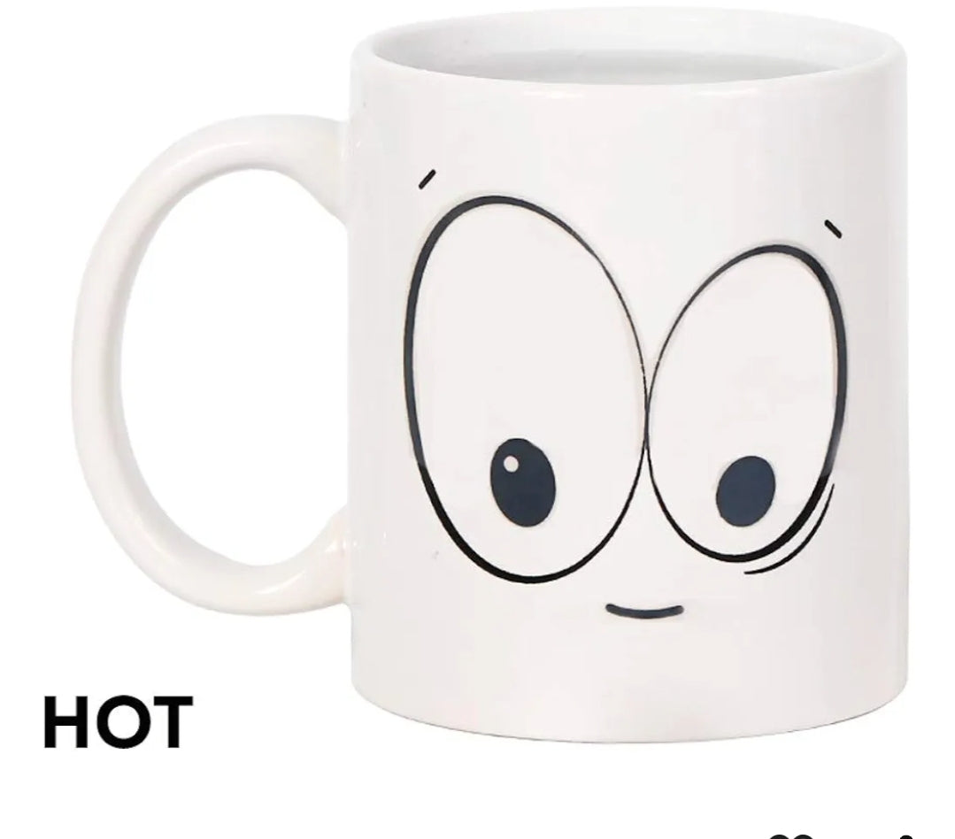 Caneca Olhos de Sono Troca Cor Quente e Frio