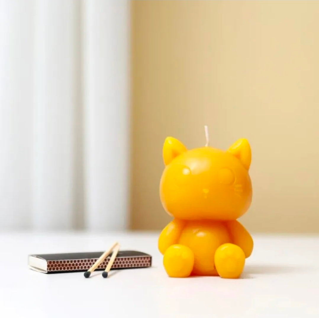 Vela Gato Amarelo 3D Aroma Baunilha Itotal