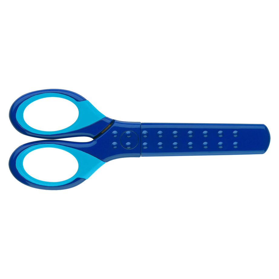 Tesoura Azul com Proteção Ambidestra Faber-Castell
