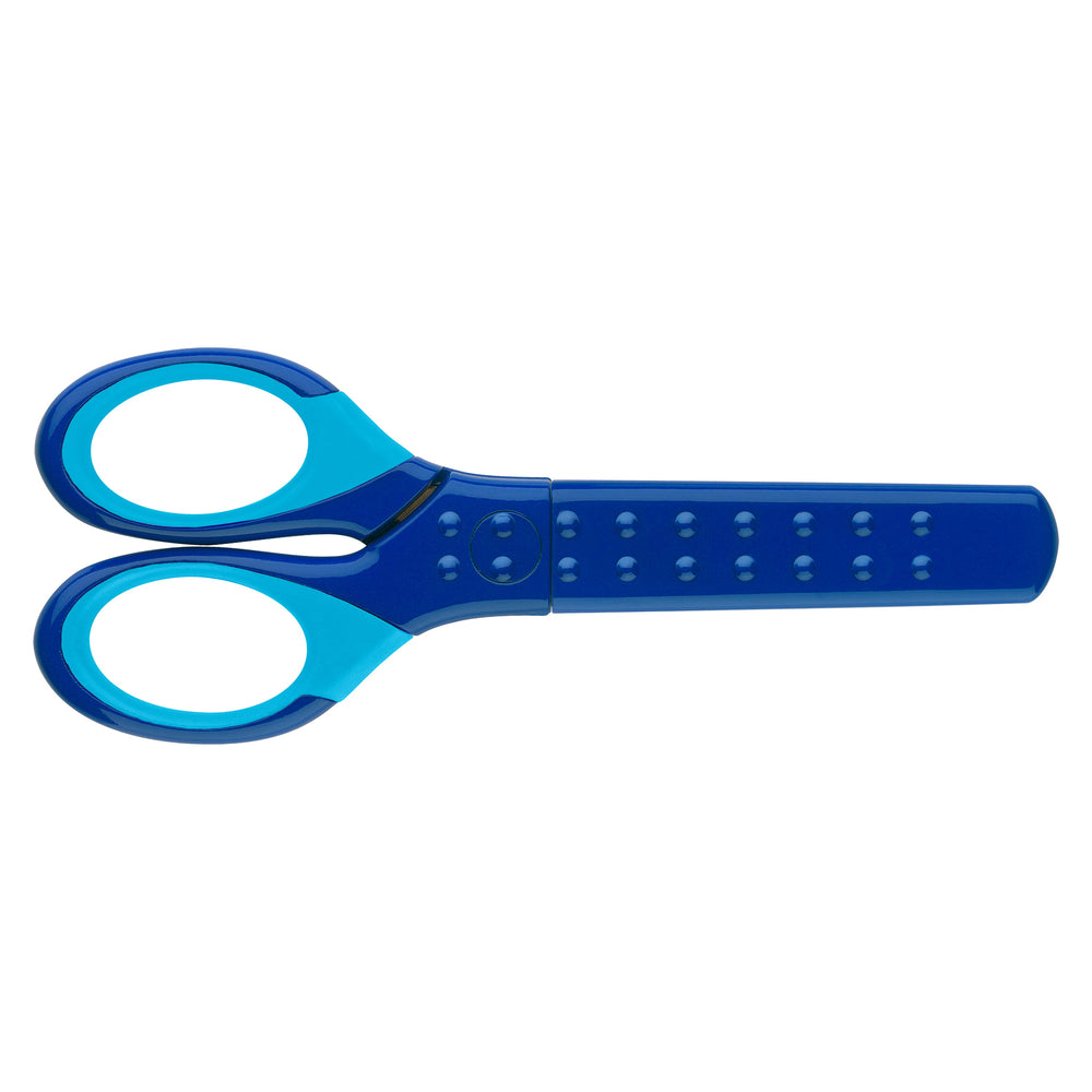 Tesoura Azul com Proteção Ambidestra Faber-Castell