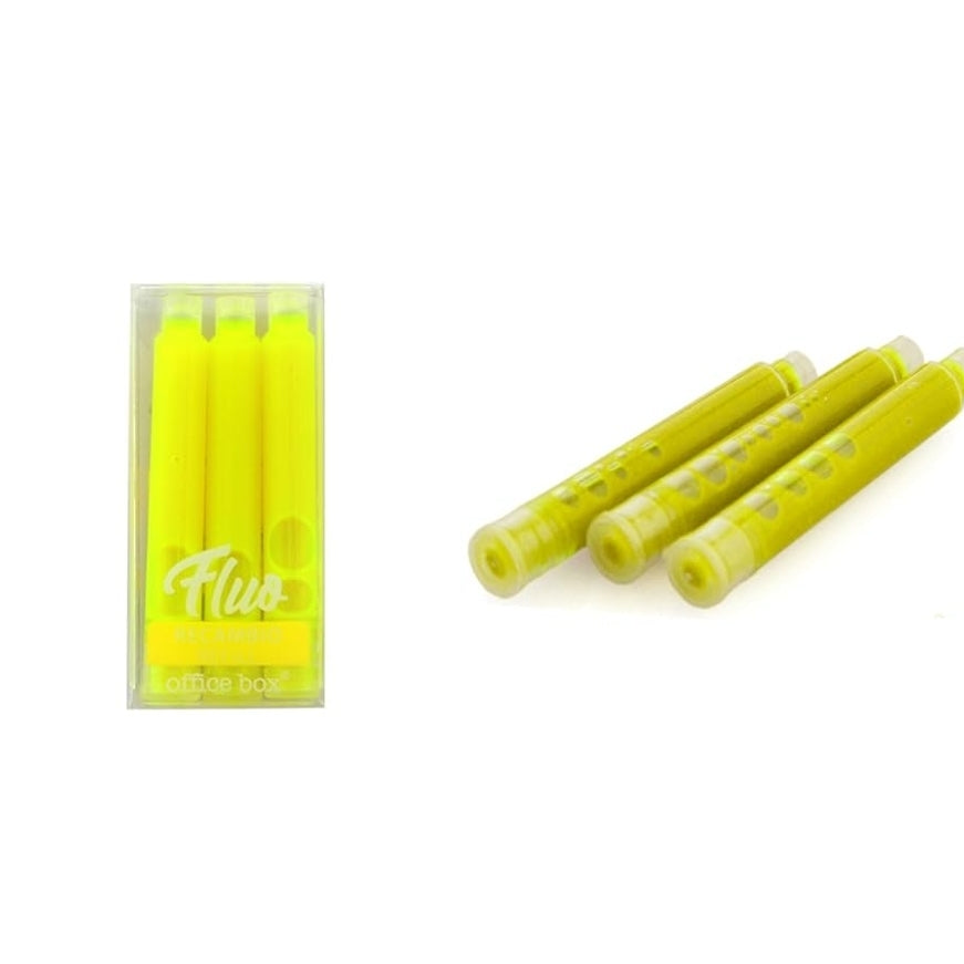 Conjunto 3 Recargas Amarelas para Sublinhadores Office Box
