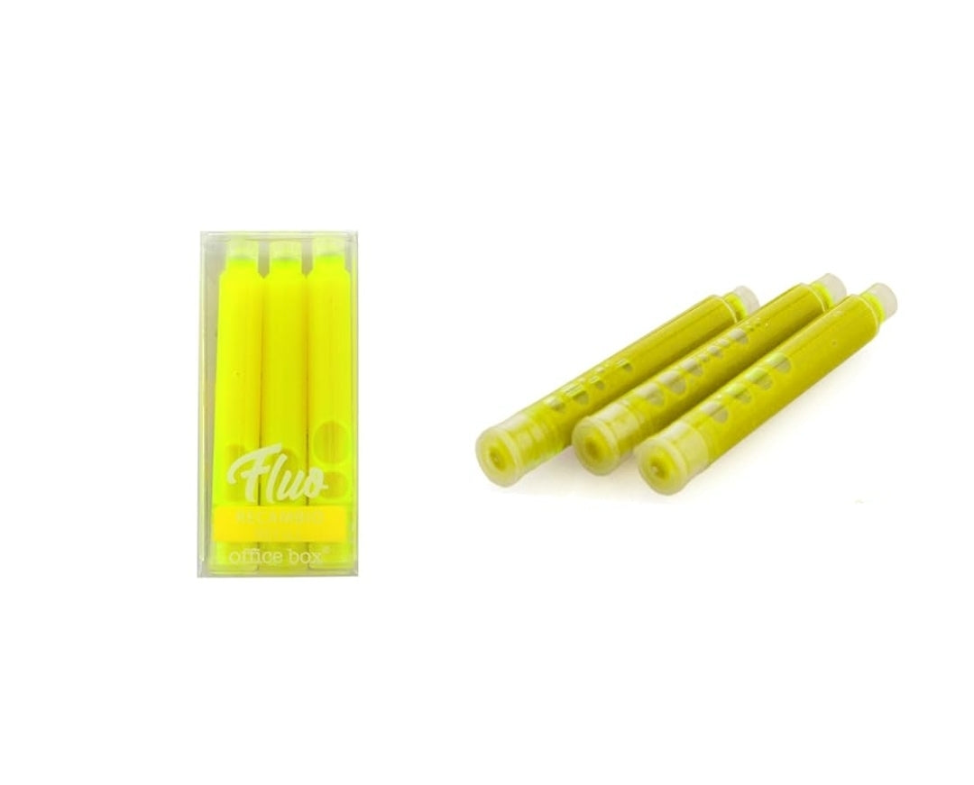 Conjunto 3 Recargas Amarelas para Sublinhadores Office Box