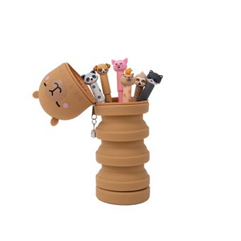 Estojo Silicone Extensível Capivara com 6 Canetas Apagáveis Mr.Wonderful