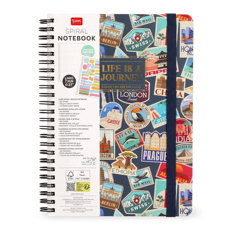 Caderno A4 Pautado Espiral Stickers Legami