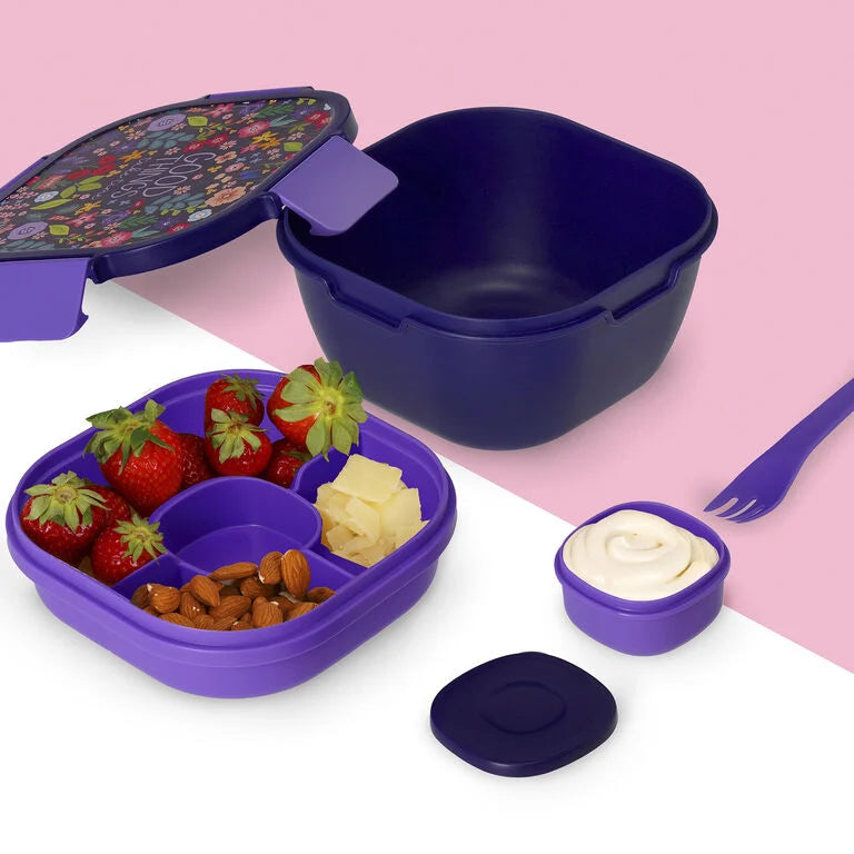Caixa de Almoço (Bowl) com Divisórias Flores Legami