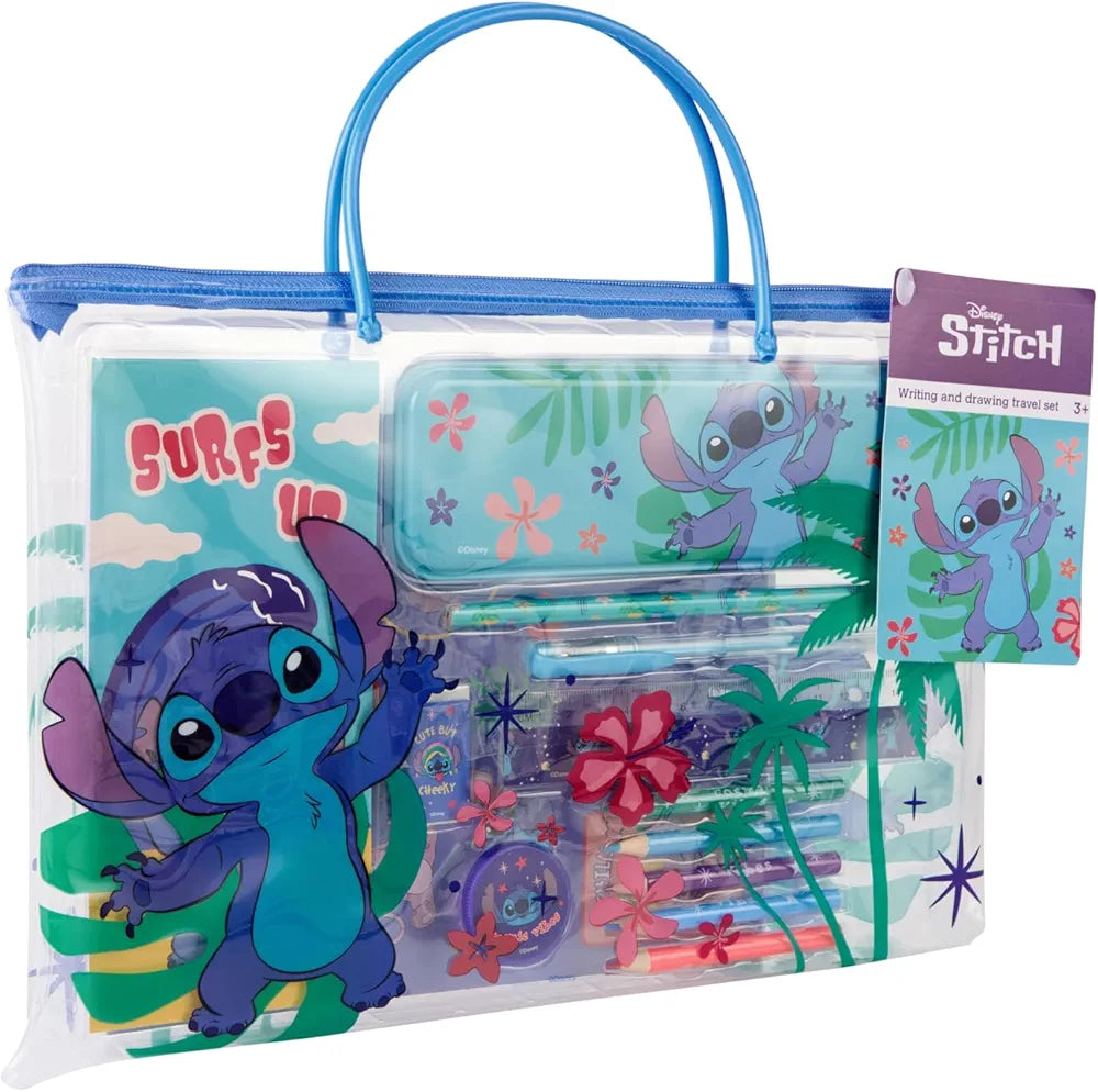 Mala com Artigos Papelaria Stitch