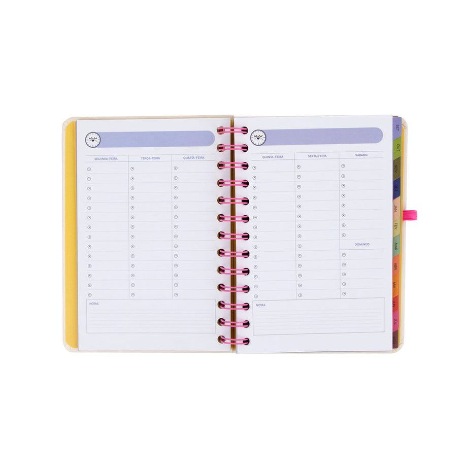 Agenda Semanal Pequena 2026/2027 Mr.Wonderful "Ready" com 3 Canetas Apagáveis Exclusivas